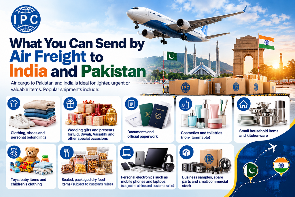 What you can send by air cargo to Pakistan and India from UK