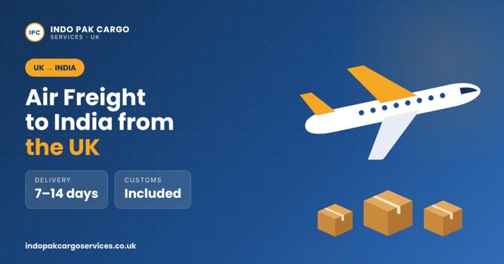Air freight to India from the UK – door-to-door delivery in 7–14 working days
